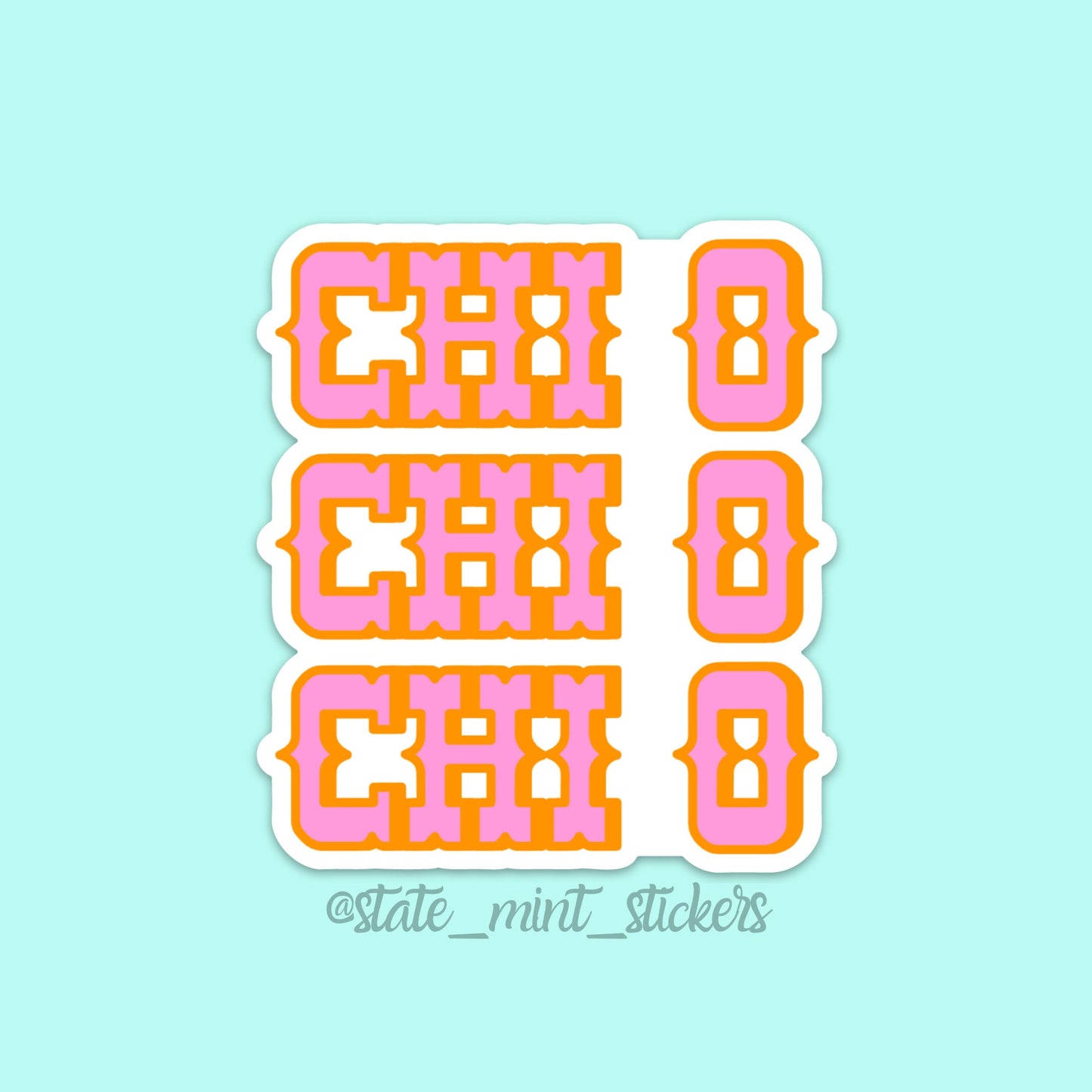 Chi Omega Sorority Cowgirl Themed 3.5" Laptop Sticker | big little, bid day, sticker pack, sorority gift, custom sorority, bulk order