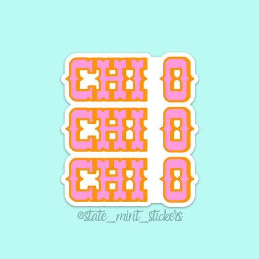 Chi Omega Sorority Cowgirl Themed 3.5" Laptop Sticker | big little, bid day, sticker pack, sorority gift, custom sorority, bulk order