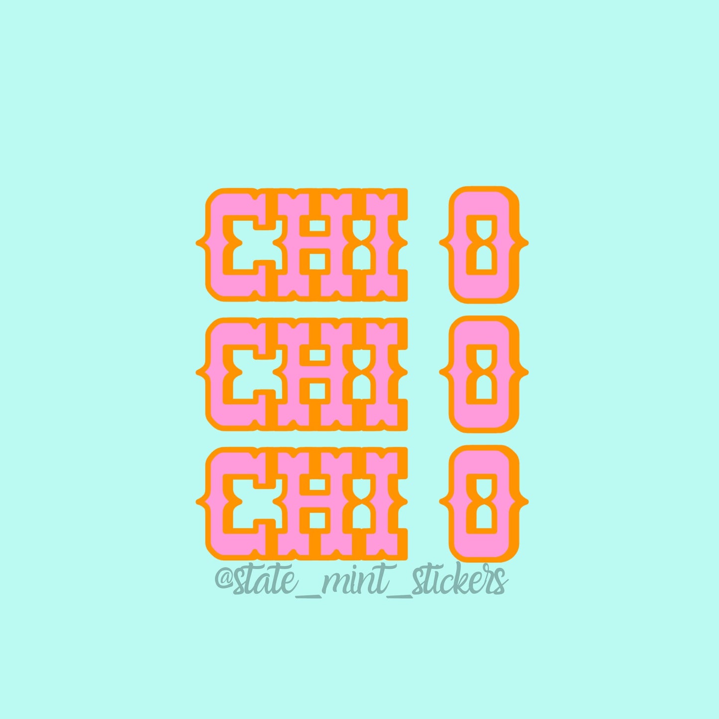 Chi Omega Sorority Cowgirl Themed 3.5" Laptop Sticker | big little, bid day, sticker pack, sorority gift, custom sorority, bulk order