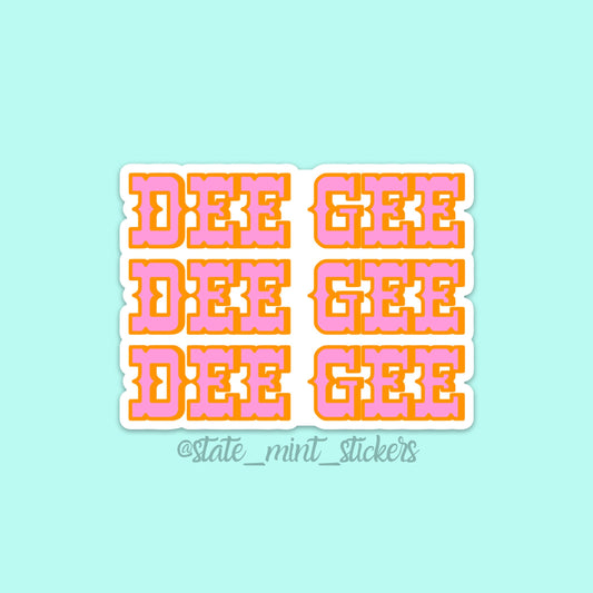 Delta Gamma Dee Gee Sorority Cowgirl Themed Sticker  | 3.5" Wide