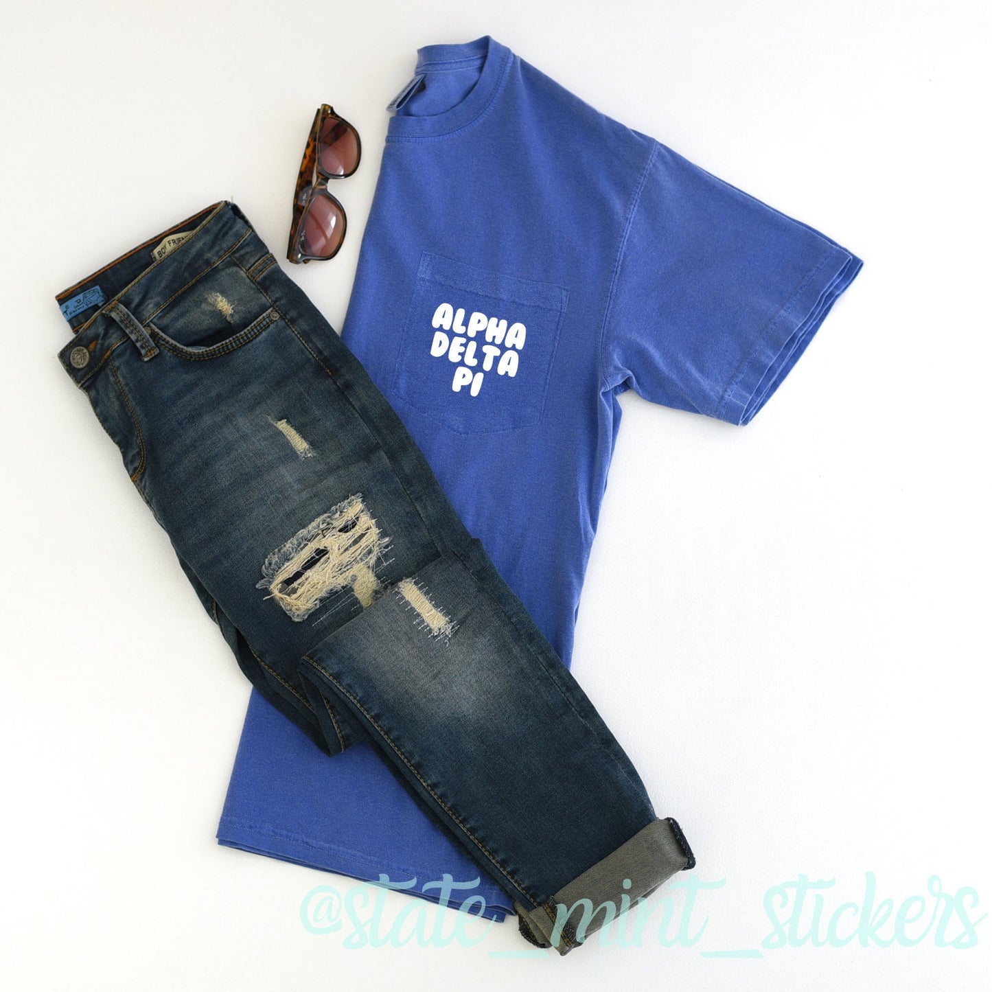 Alpha Delta Pi | Comfort Colors Short Sleeve Pocket Tee
