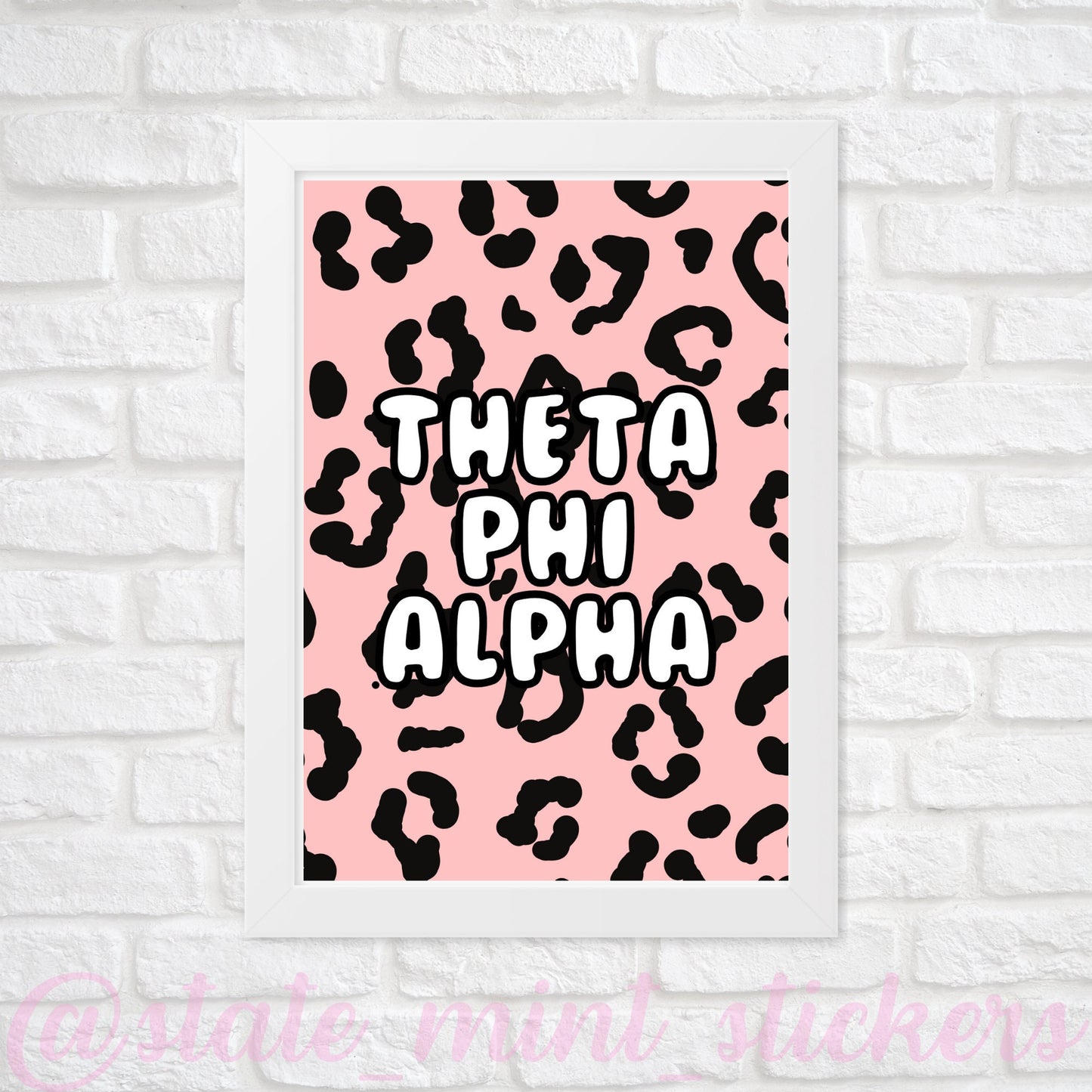 Theta Phi Alpha Sorority Gallery Wall Art | Blush Pink Leopard Cheetah Animal Print | DIGITAL DOWNLOAD | Download and print at home
