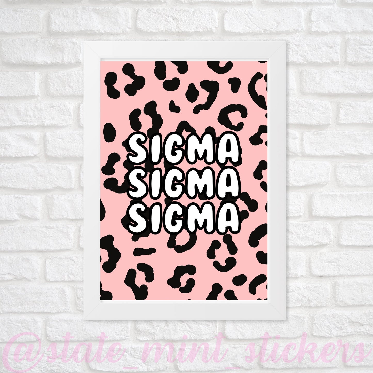 Tri Sigma Sorority Gallery Wall Art | Blush Pink Leopard Cheetah Animal Print | DIGITAL DOWNLOAD | Download and print at home