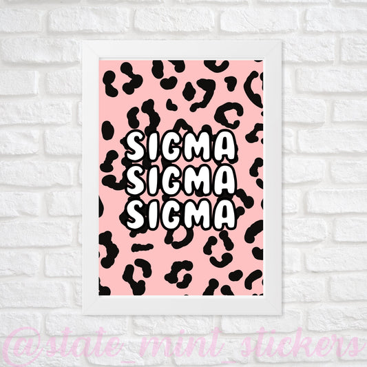 Tri Sigma Sorority Gallery Wall Art | Blush Pink Leopard Cheetah Animal Print | DIGITAL DOWNLOAD | Download and print at home