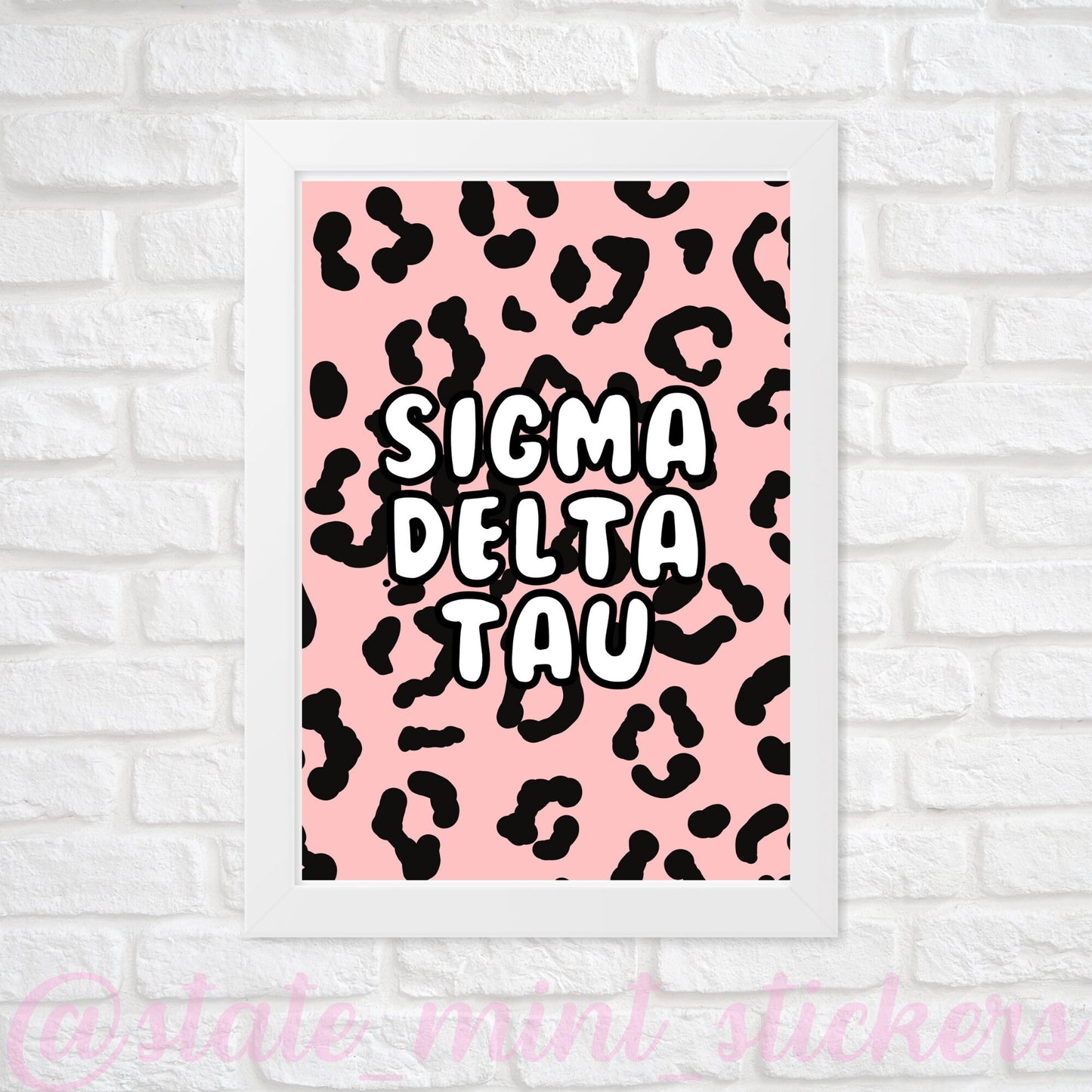 Sigma Delta Tau SDT Sorority Gallery Wall Art | Blush Pink Leopard Cheetah Animal Print | DIGITAL DOWNLOAD | Download and print at home