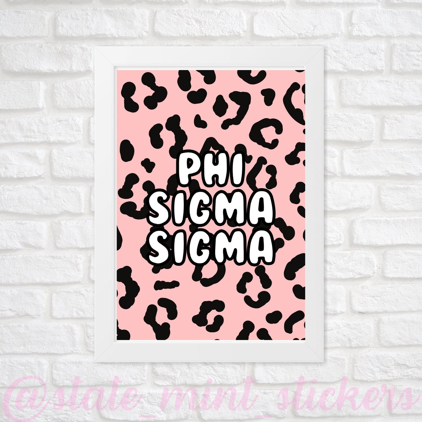 Phi Sigma Sigma Phi Sig Sorority Gallery Wall Art | Blush Pink Leopard Cheetah Animal Print | DIGITAL DOWNLOAD | Download and print at home