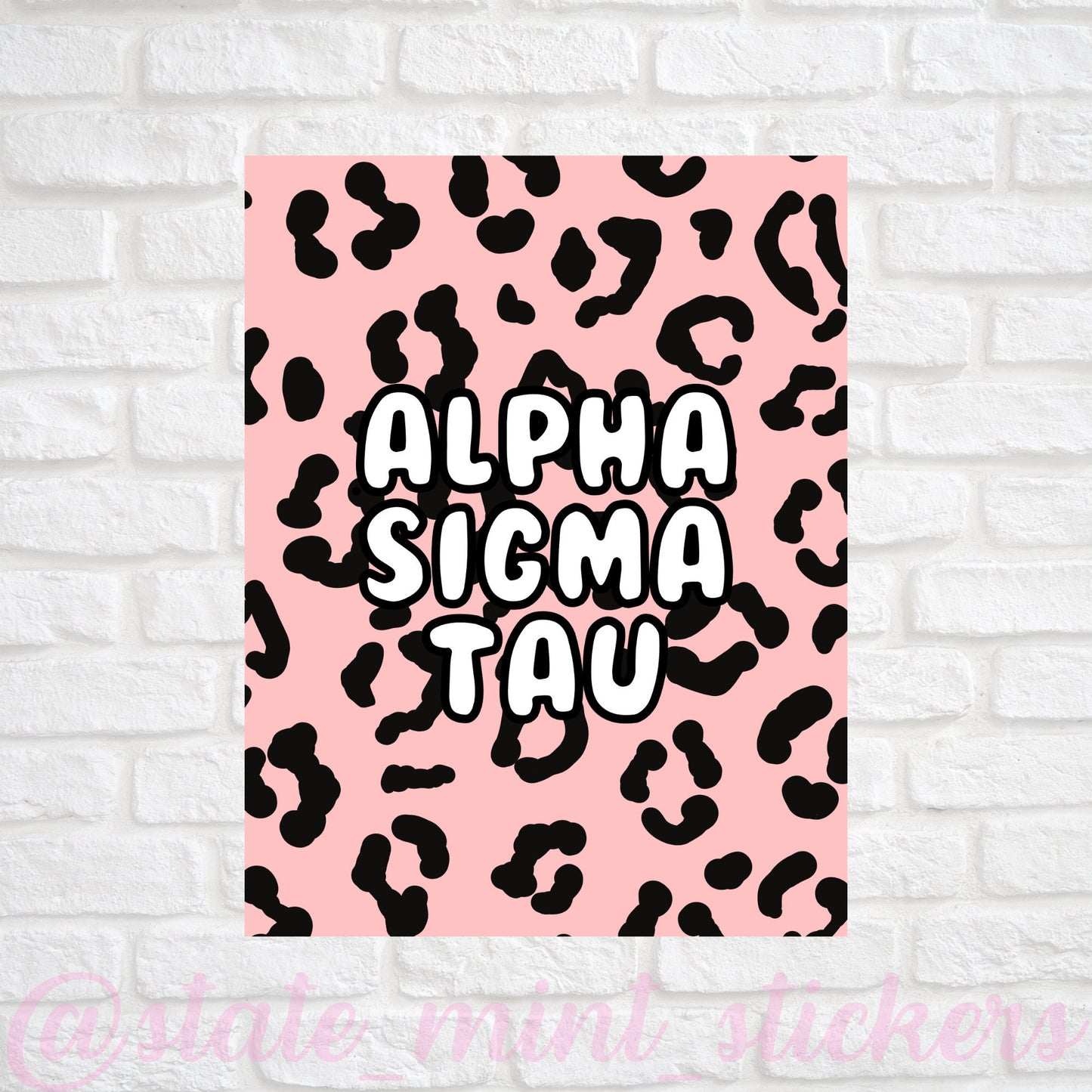 Alpha Sigma Tau AST Sorority Gallery Wall Art | Blush Pink Leopard Cheetah Animal Print | DIGITAL DOWNLOAD | Download and print at home