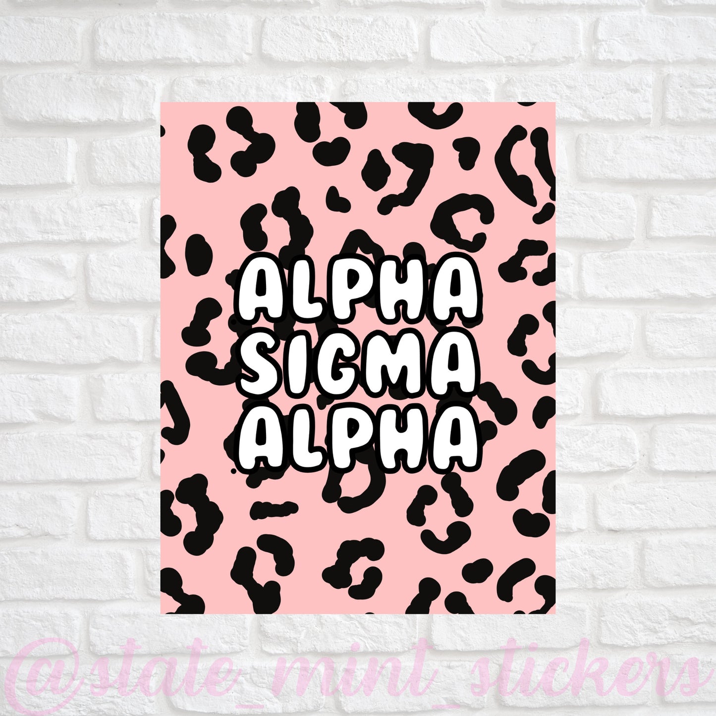 Alpha Sigma Alpha ASA Sorority Gallery Wall Art | Blush Pink Leopard Cheetah Animal Print | DIGITAL DOWNLOAD | Download and print at home