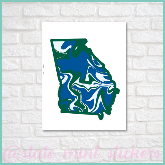 Green and Blue Georgia Dorm Art / Wallpaper / Art Print / GCSU Bobcats / Georgia College Milledgeville  DIGITAL DOWNLOAD instant printable