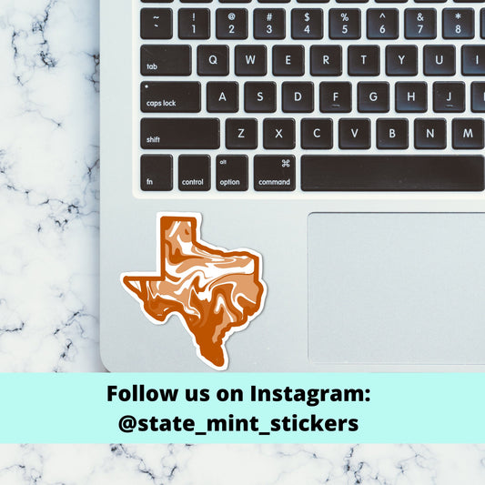 Burnt Orange Texas  Sticker / Decal | For Graduate / Alumni / Student | For Car, Laptop, Cooler, Flask, Water Bottle / Graduation / Grad