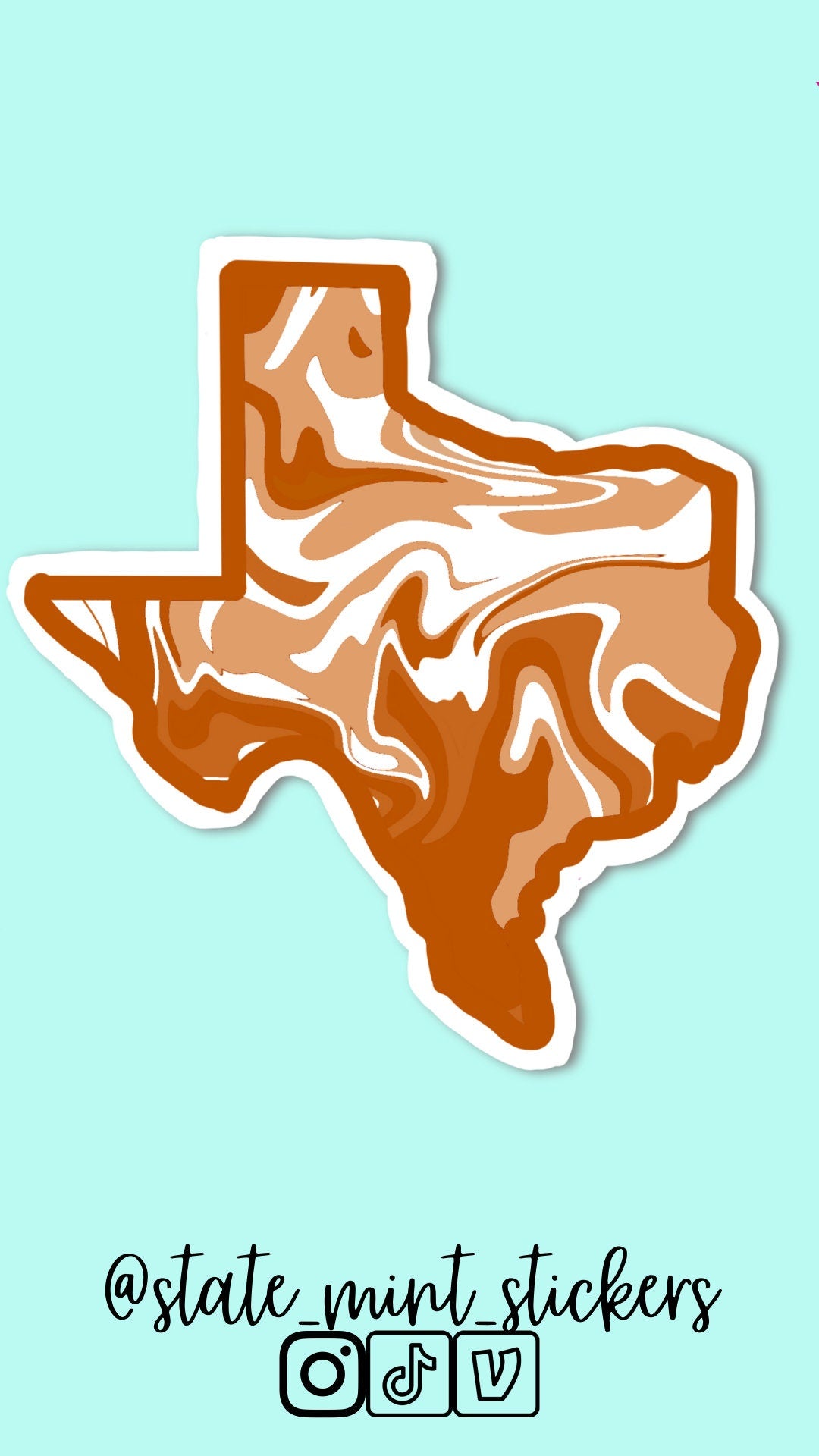 Burnt Orange Texas  Sticker / Decal | For Graduate / Alumni / Student | For Car, Laptop, Cooler, Flask, Water Bottle / Graduation / Grad