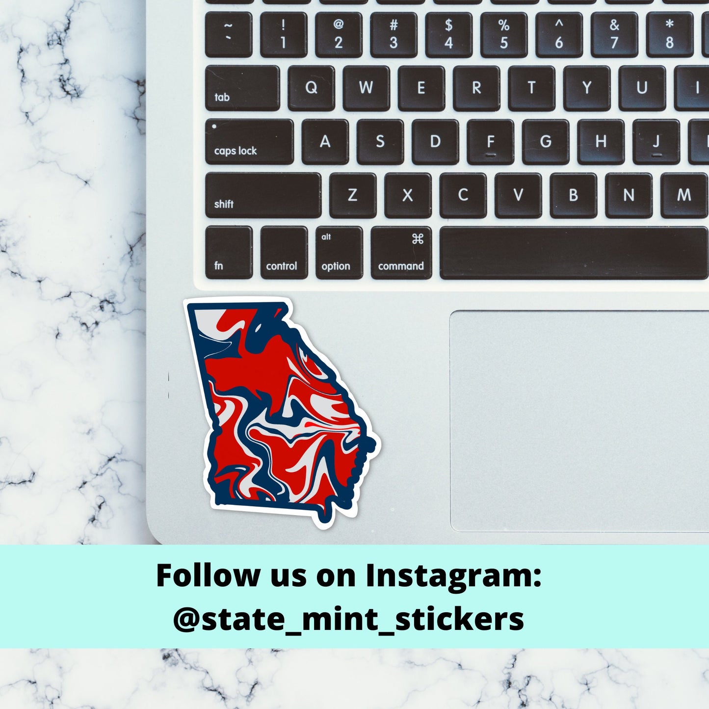 Georgia Red and Navy Sticker / Decal | Atlanta Braves Baseball Inspired | For Car, Laptop, Cooler, Flask, Water Bottle / Graduation / Grad