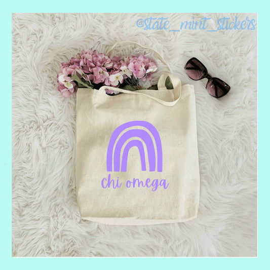 Chi Omega Sorority Canvas Beach Bag / Tote Bag / Bid Day Bag | chi omega tote bag, xo handbag, purse, shopping bag, big little bag