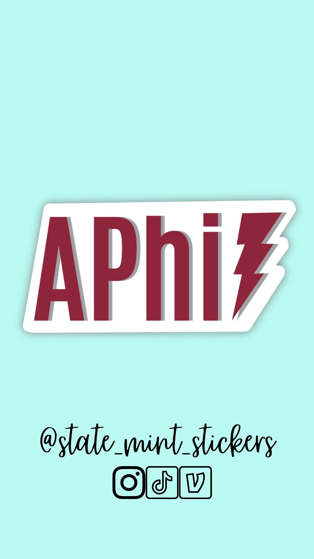 Alpha Phi Sorority APhi Lightning Sticker | 3.5" Wide | Official Licensed Product  / Decal |  for Car, Laptop, Mug, Cup, Cooler, Planner