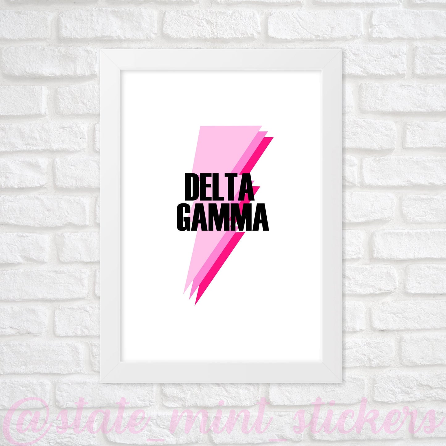 Delta Gamma Sorority Gallery Wall Art | Pink Lightning Bolt | DIGITAL DOWNLOAD | Download and print at home
