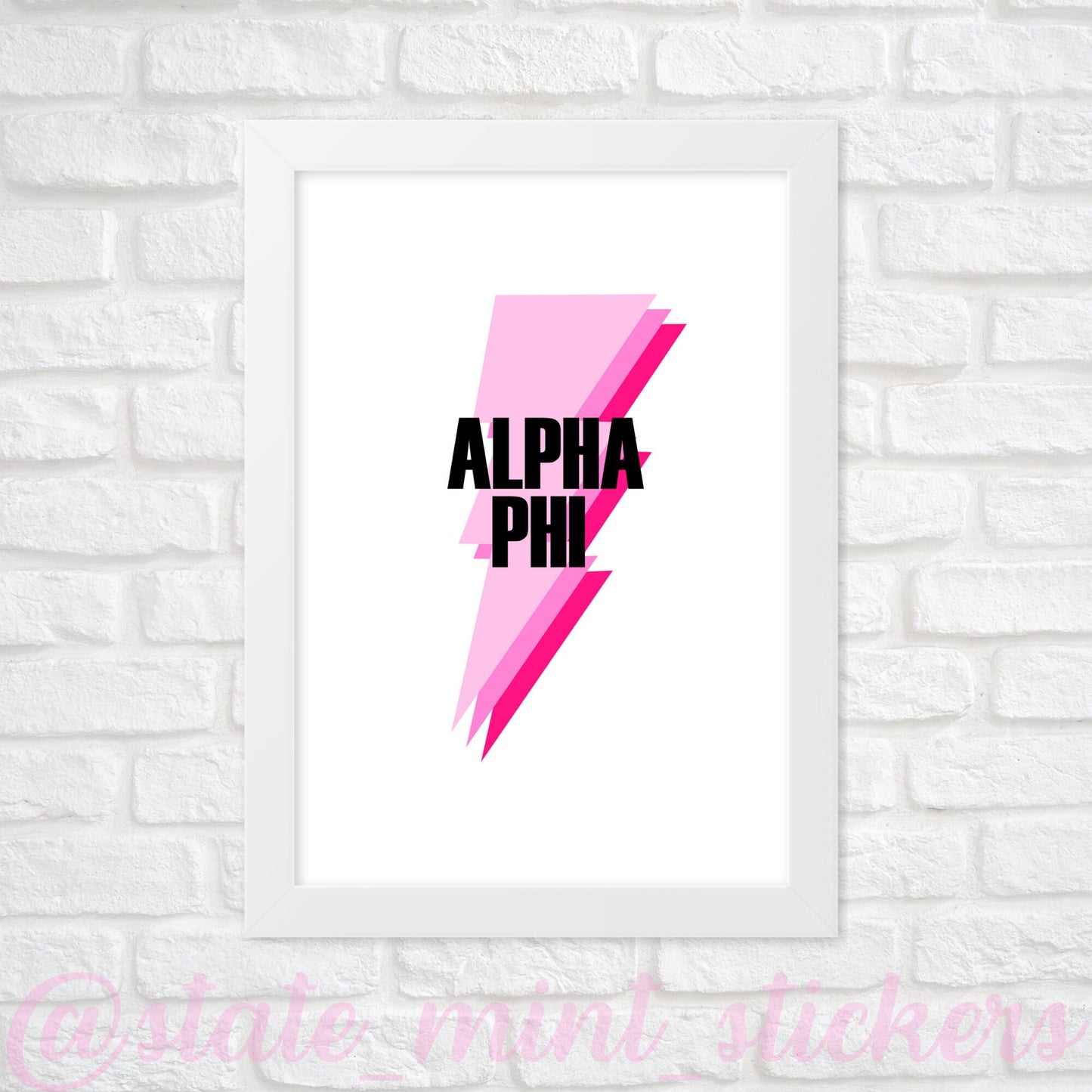 Alpha Phi Sorority Gallery Wall Art | Pink Lightning Bolt | DIGITAL DOWNLOAD | Download and print at home