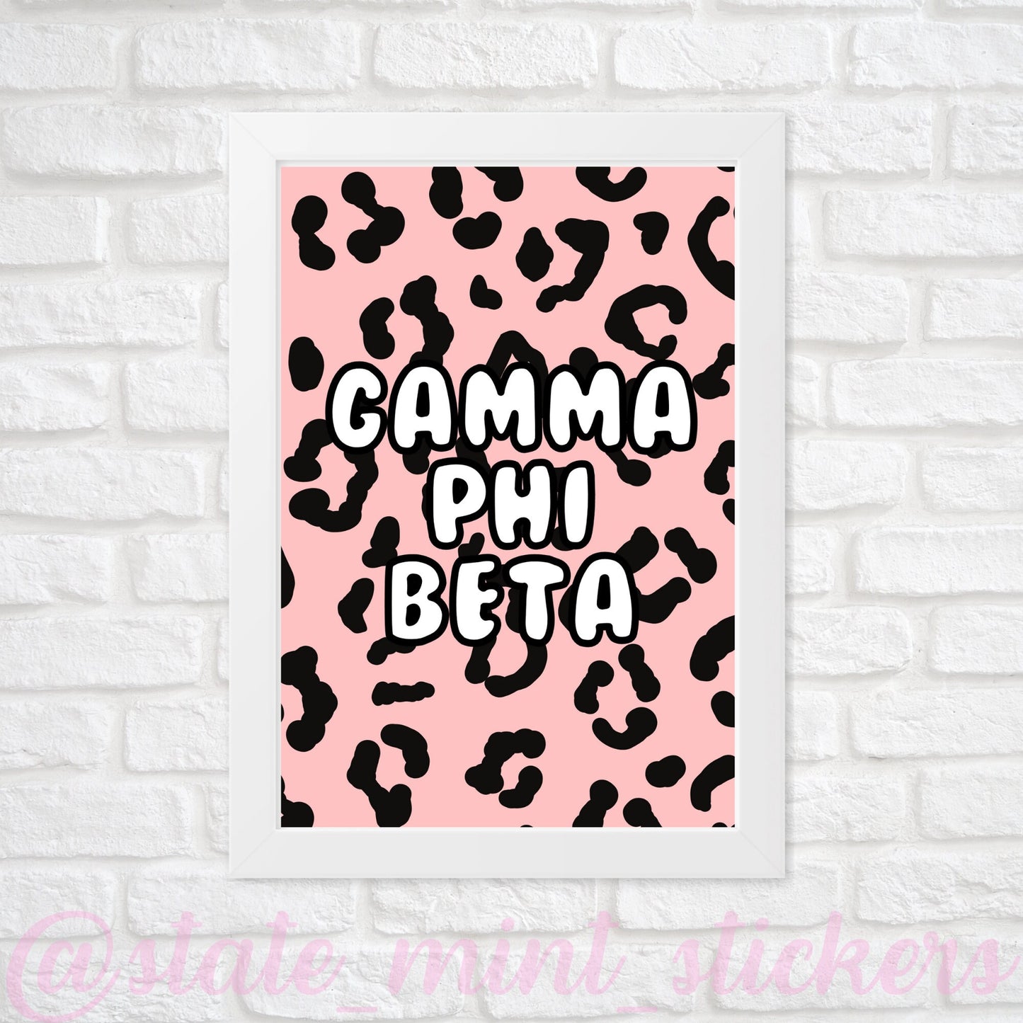 Gamma Phi Beta GPhiB Sorority Gallery Wall Art | Blush Pink Leopard Cheetah Animal Print | DIGITAL DOWNLOAD | Download and print at home