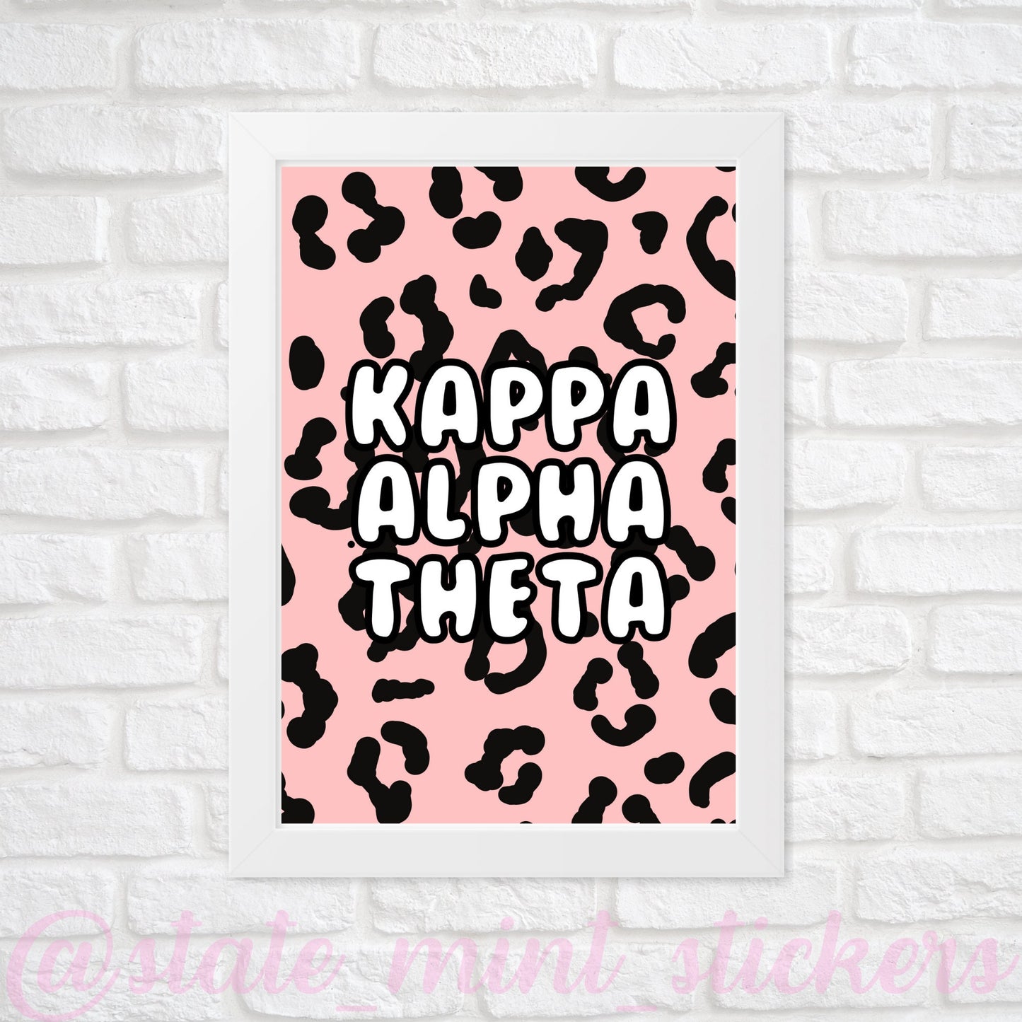 Kappa Alpha Theta Sorority Gallery Wall Art | Blush Pink Leopard Cheetah Animal Print | DIGITAL DOWNLOAD | Download and print at home
