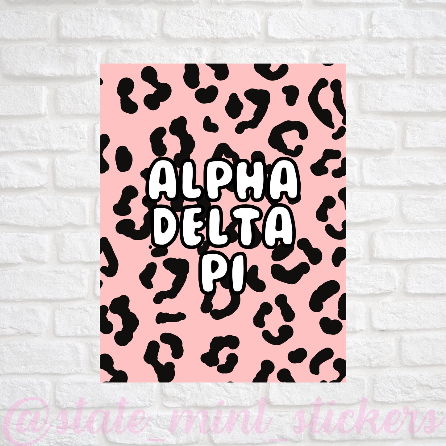 Alpha Delta Pi ADPi Sorority Gallery Wall Art | Blush Pink Leopard Cheetah Animal Print | DIGITAL DOWNLOAD | Download and print at home