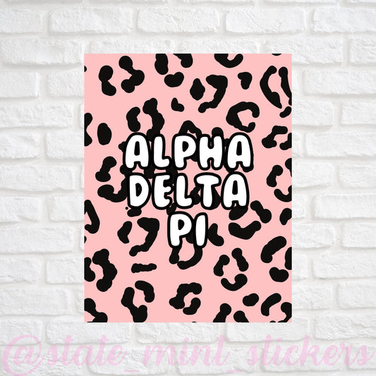 Alpha Delta Pi ADPi Sorority Gallery Wall Art | Blush Pink Leopard Cheetah Animal Print | DIGITAL DOWNLOAD | Download and print at home