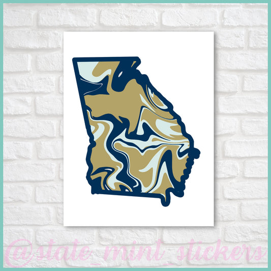 Navy and Gold Georgia Dorm Art / Wallpaper / Art Print / GT Yellow Jackets, Georgia Tech Atlanta DIGITAL DOWNLOAD instant printable