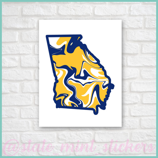 Yellow and Navy North Georgia Printable Dorm Art / Wallpaper / Art Print / UNG Nighthawks NGC NCGSU | digital download instant print \
