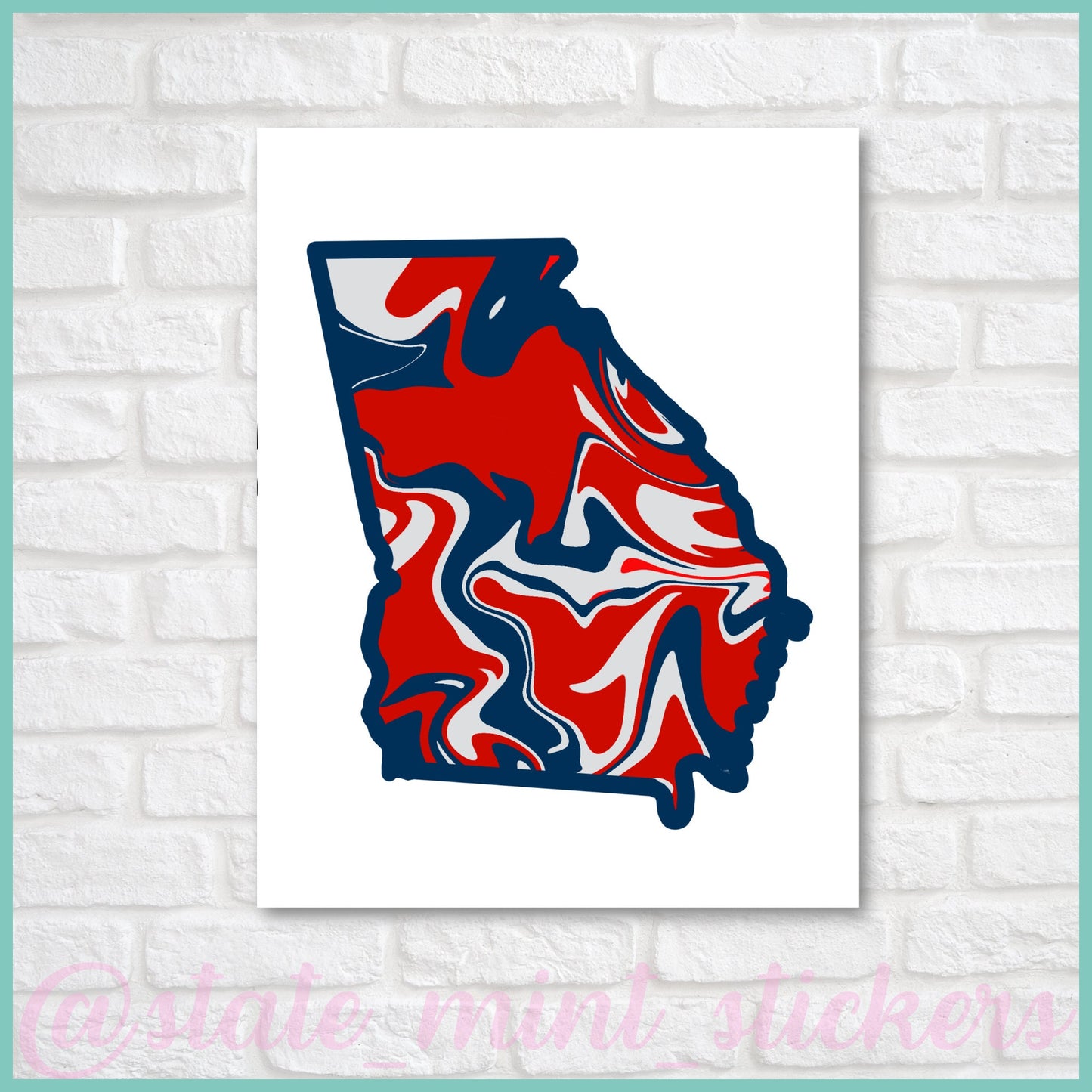 Red and Navy Georgia Printable Wall Art / Wallpaper / Art Print / Atlanta Braves | digital download instant print