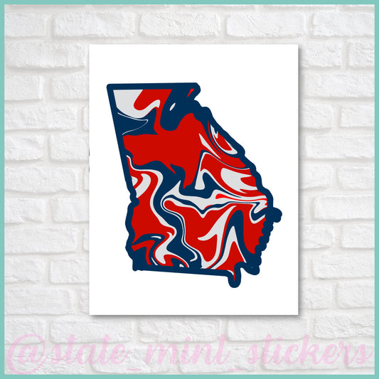 Red and Navy Georgia Printable Wall Art / Wallpaper / Art Print / Atlanta Braves | digital download instant print