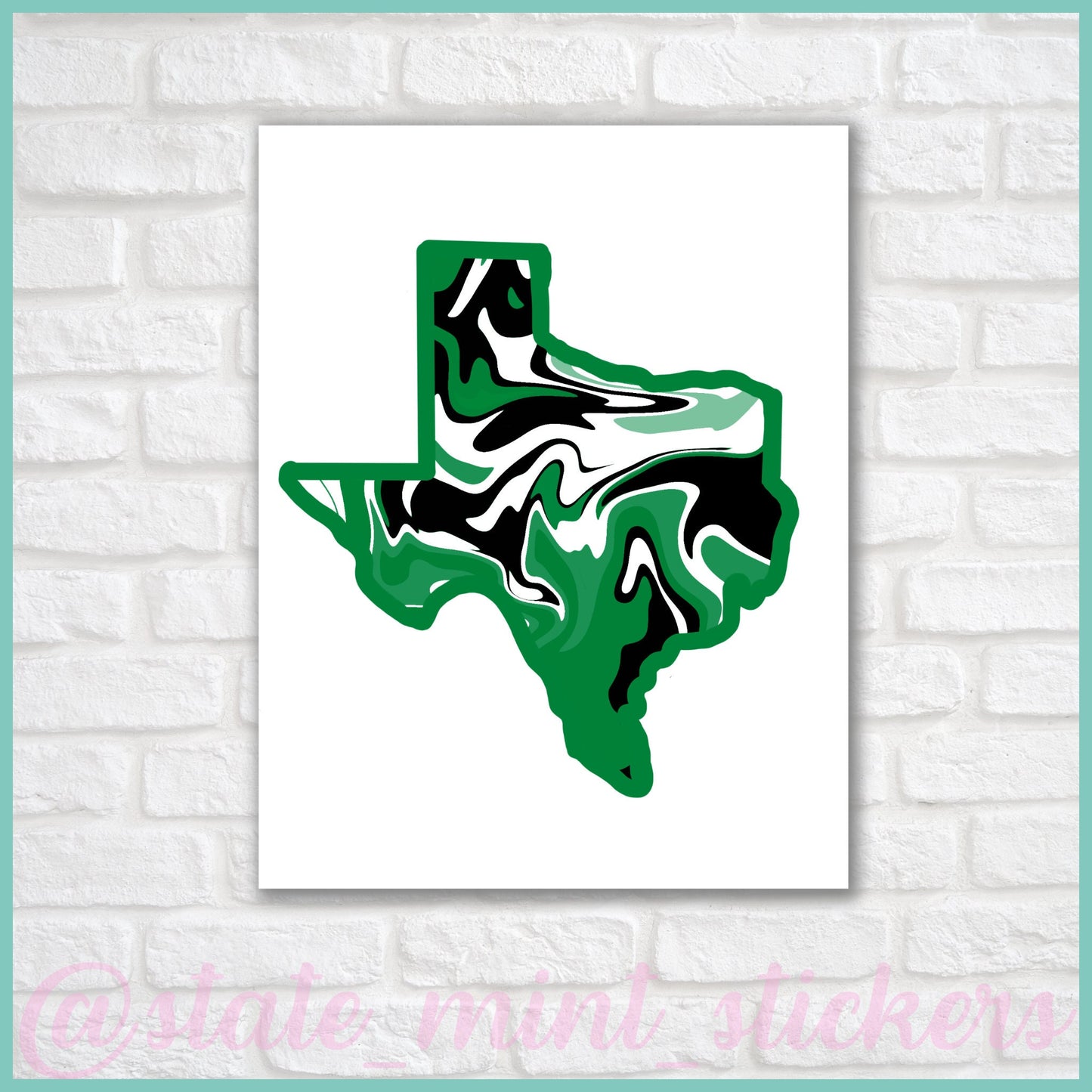 Black and Green North Texas Printable Wall Art / Wallpaper / Art Print / UNT Denton TX | digital download instant print, college dorm art
