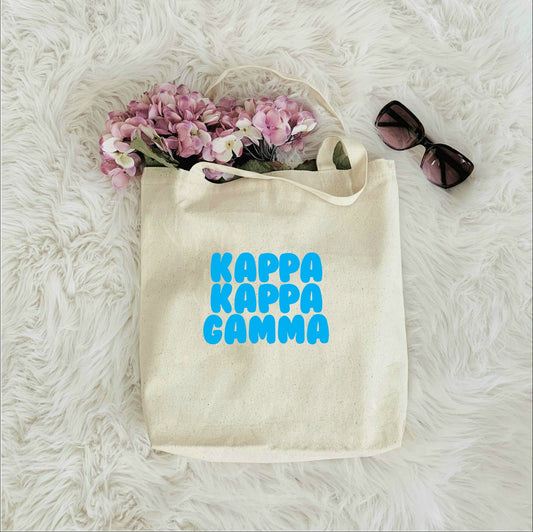 Kappa Kappa Gamma Sorority Canvas Beach Bag / Tote Bag / Bid Day Bag | theta tote bag, theta handbag, purse, shopping bag, big little bag
