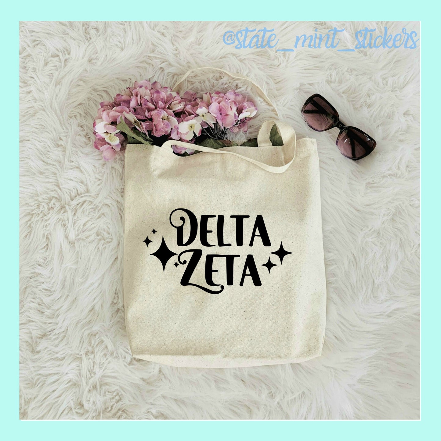 Delta Zeta Bag | Sorority Canvas Beach Bag / Tote Bag / Bid Day Bag | deezee tote bag, handbag, purse, shopping bag,  dz big little bag