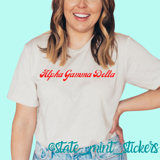Alpha Gamma Delta | Bella+Canvas Short Sleeve Tee | alpha gam tshirt, alpha gam tee, agd custom, big little reveal, bid day basket