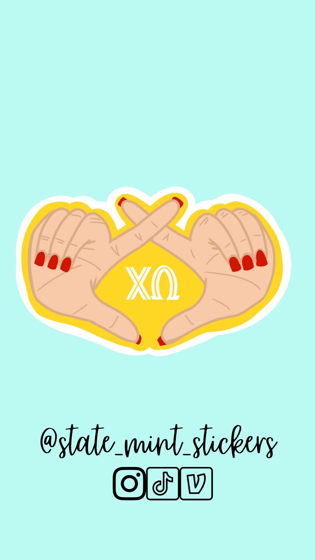Chi Omega Sorority Hand Sign Throw What You Know Sticker