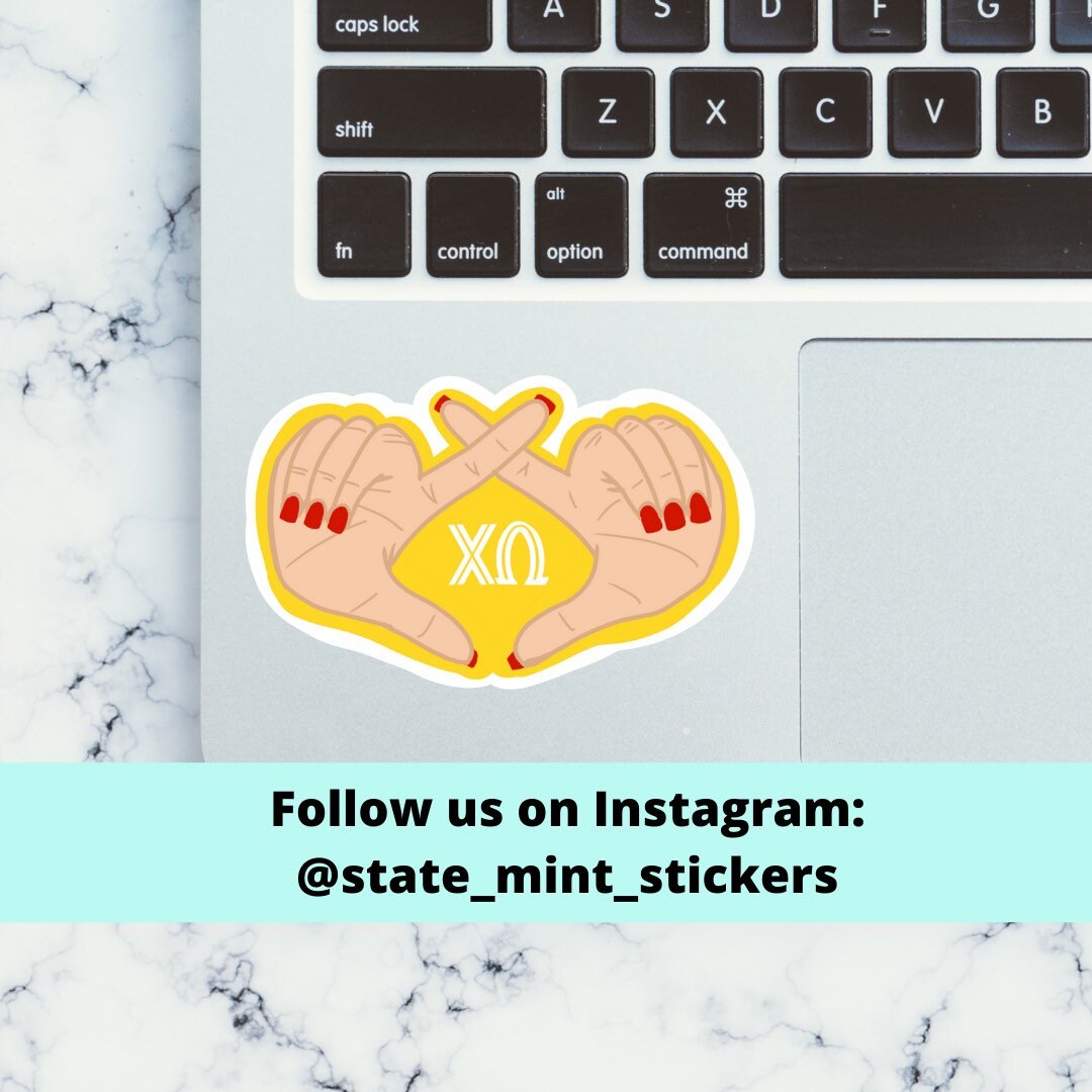 Chi Omega Sorority Hand Sign Throw What You Know Sticker