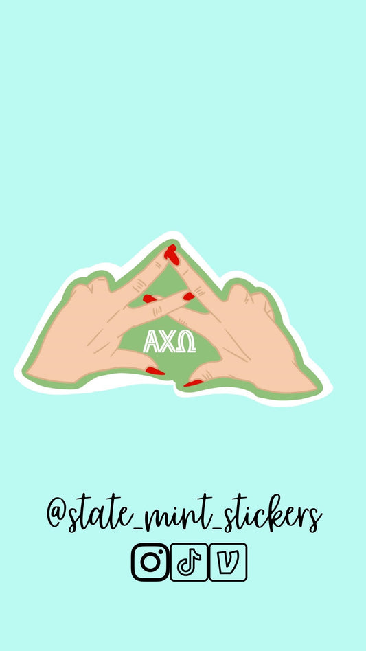 Alpha Chi Omega Sticker / Decal | AXO Hand Sign Sticker