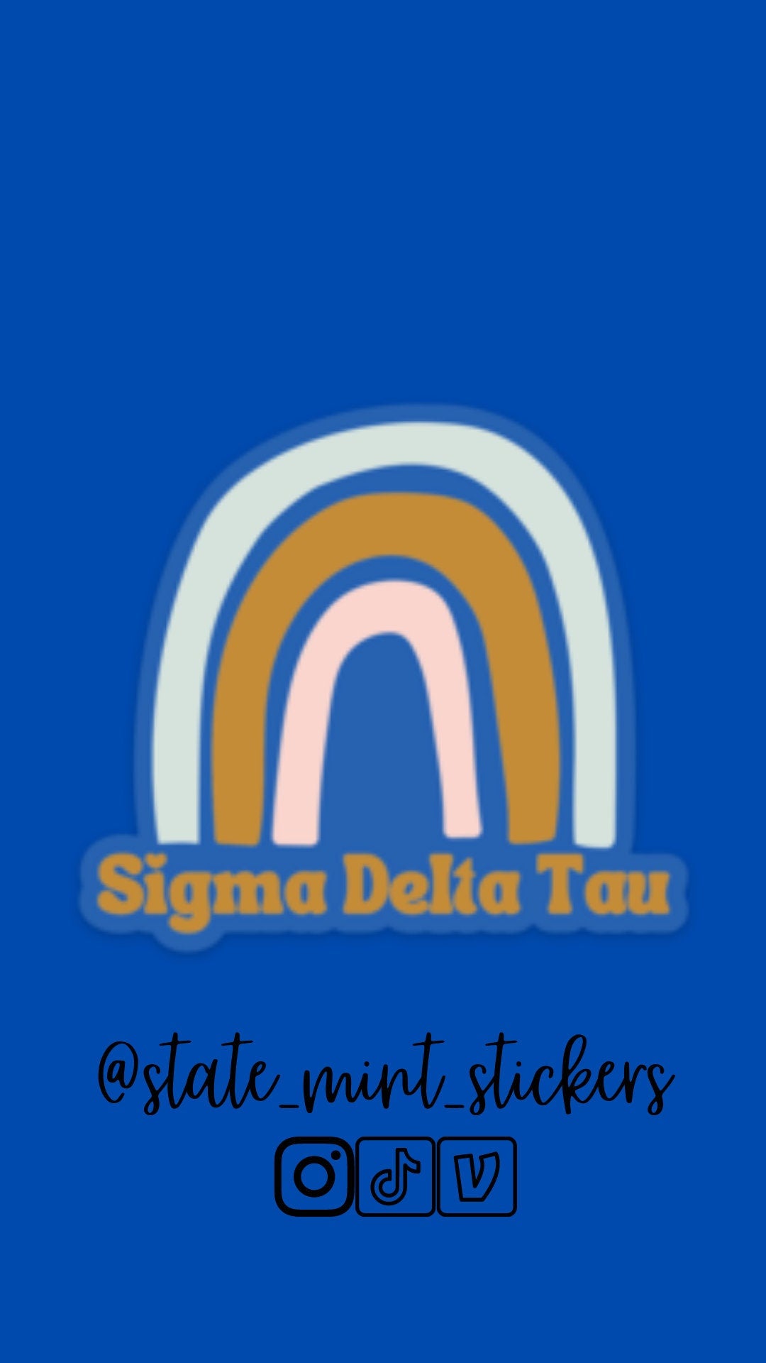 Sigma Delta Tau Sticker | Clear Pastel Rainbow Sorority Sticker