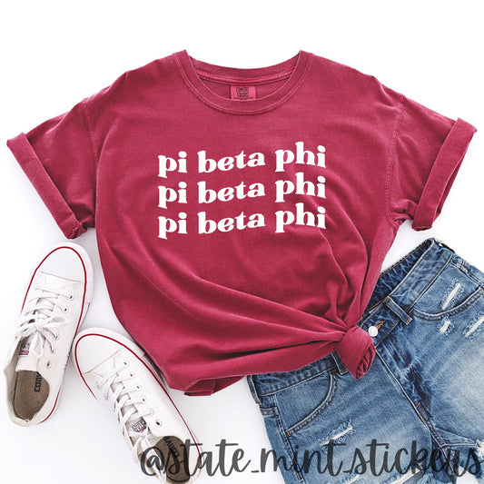 READY TO SHIP | Small Pi Beta Phi Shirt | Trendy Sorority Comfort Colors Tee