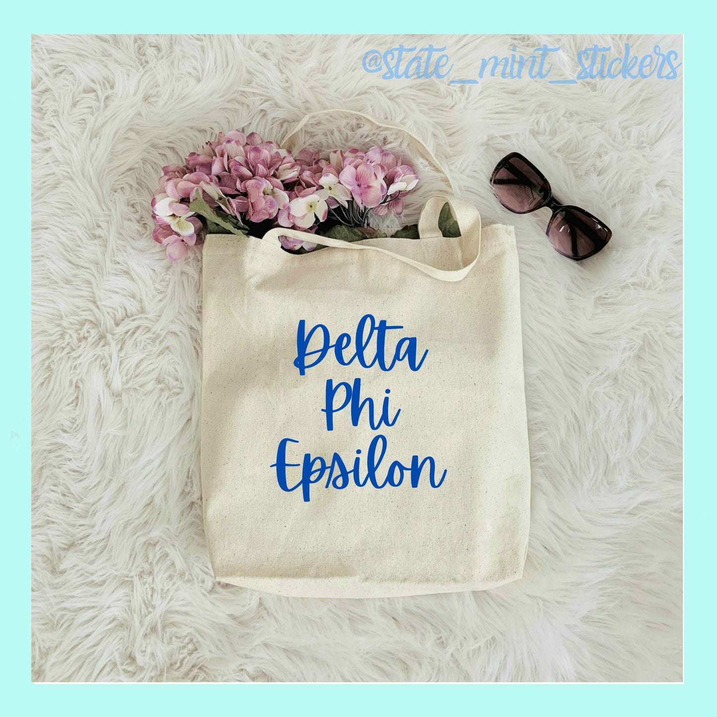 Delta Phi Epsilon Sorority Canvas Beach Bag / Tote Bag / Bid Day Bag | dphie tote bag, handbag, purse, shopping bag,  dphie big little bag