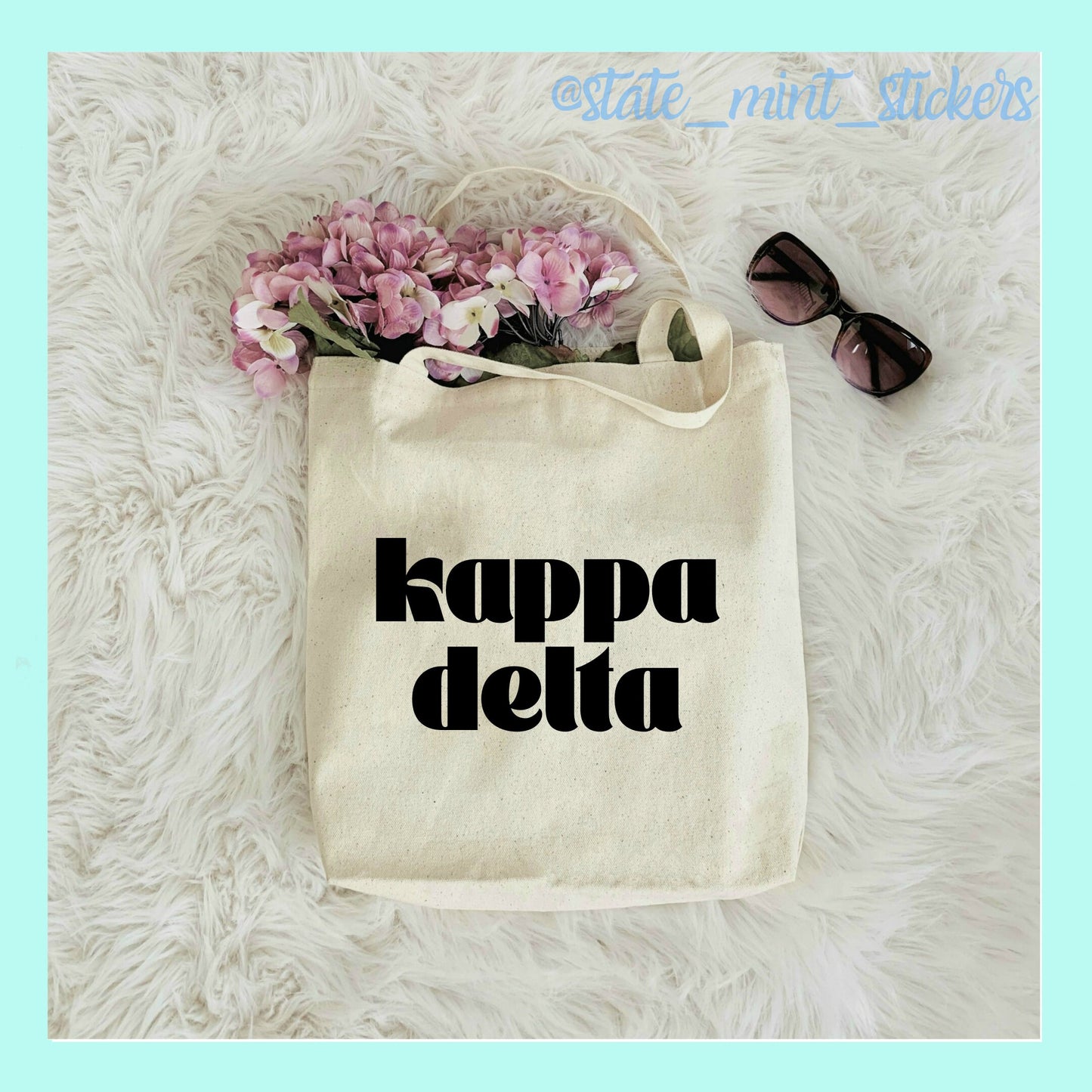 Kappa Delta Sorority Canvas Beach Bag / Tote Bag / Bid Day Bag | kaydee tote bag, handbag, purse, shopping bag,  kappa delta big little bag