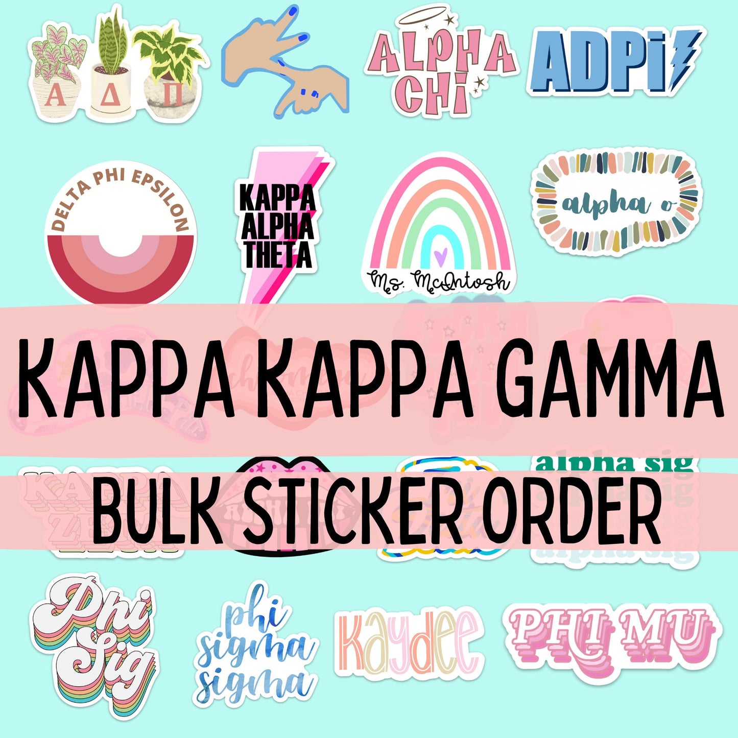 Kappa Kappa Gamma Stickers | Sorority Stickers Bulk Order | PERFECT for BID DAY! Group / Bulk / Chapter Sticker Order