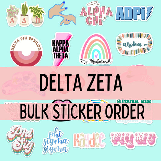 Delta Zeta Stickers | Sorority Stickers Bulk Order | PERFECT for BID DAY! Group / Bulk / Chapter Sticker Order