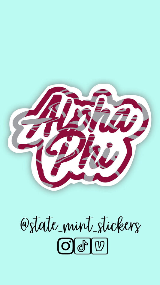 Alpha Phi Sorority APhi Tie Dye Sticker | 3.5" Wide | Official Licensed Product  / Decal |  for Car, Laptop, Mug, Cup, Cooler, Planner