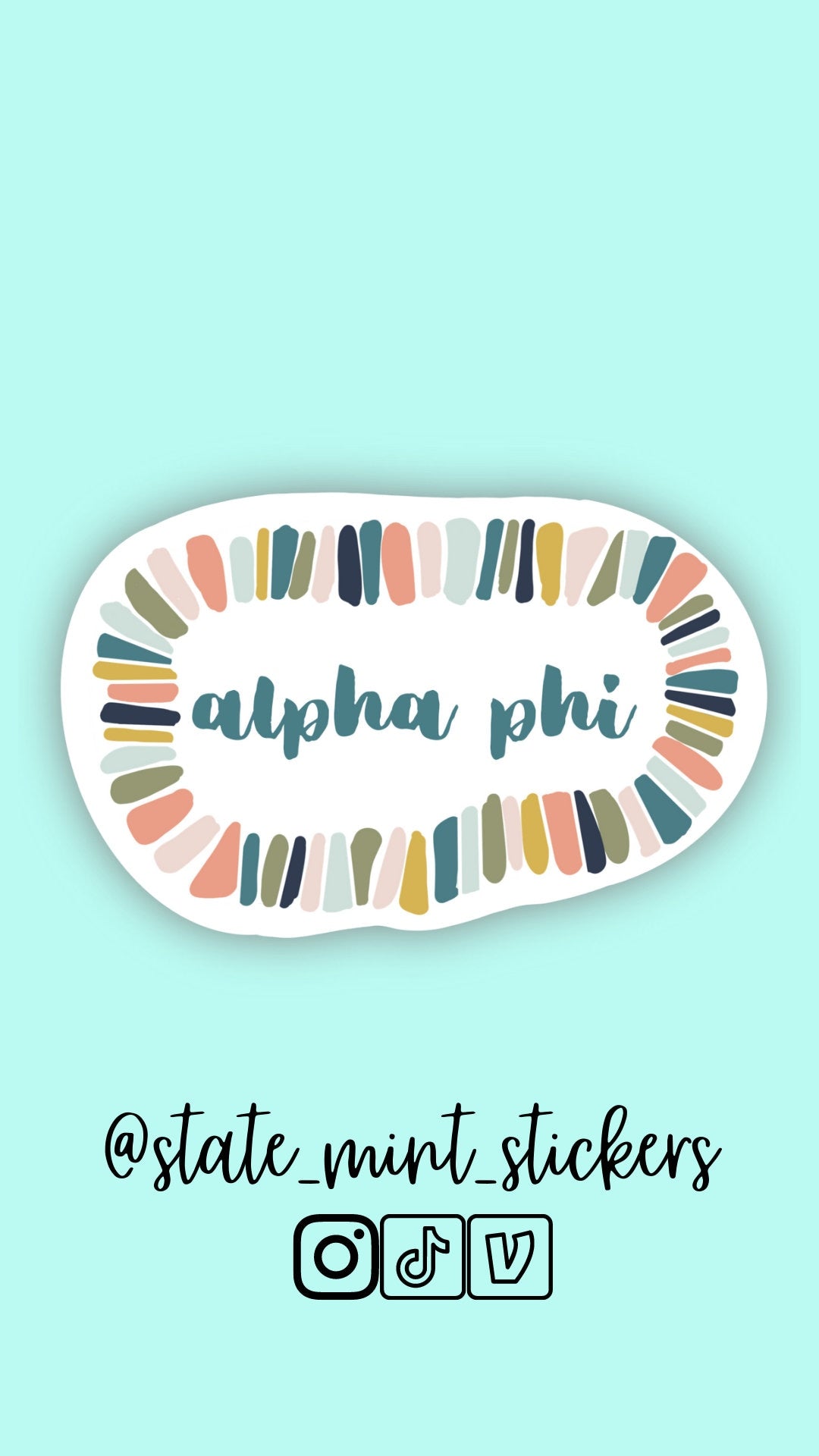 Alpha Phi Pastel Sorority Sticker | 4" Wide