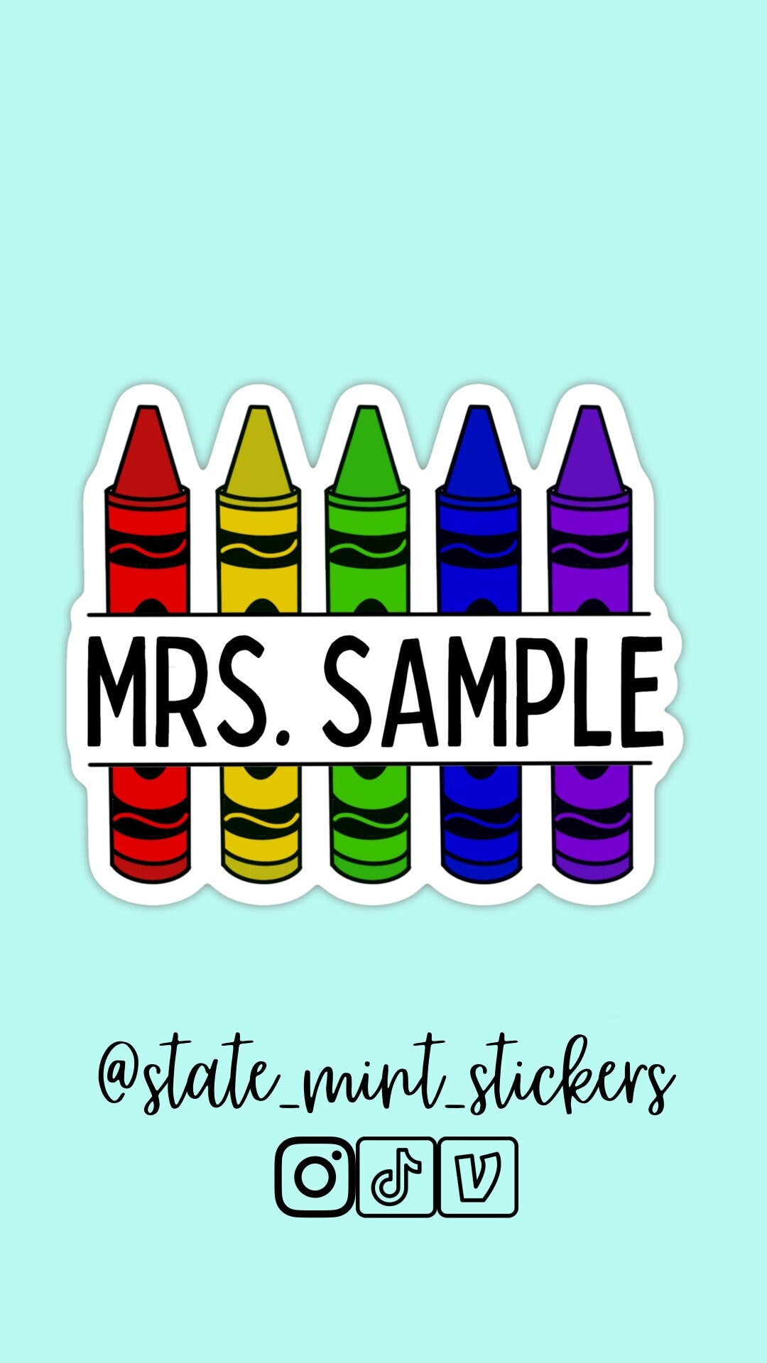Custom Name Sticker for Teacher | Classroom Labels | Waterproof for Car, Laptop, Water Bottle, Cooler | Teacher Gift / Teacher Sticker