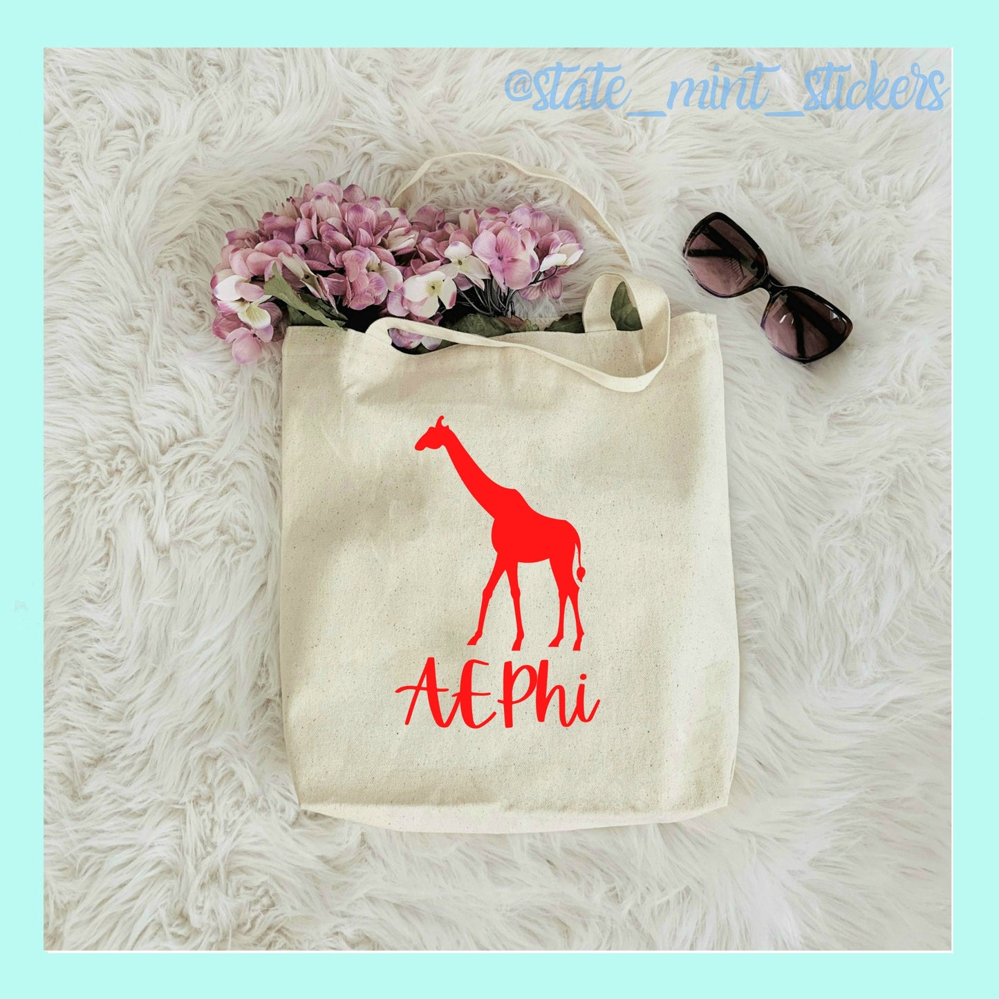 Alpha Epsilon Phi AEPhi Sorority Canvas Beach Bag / Tote Bag / Bid Day Bag