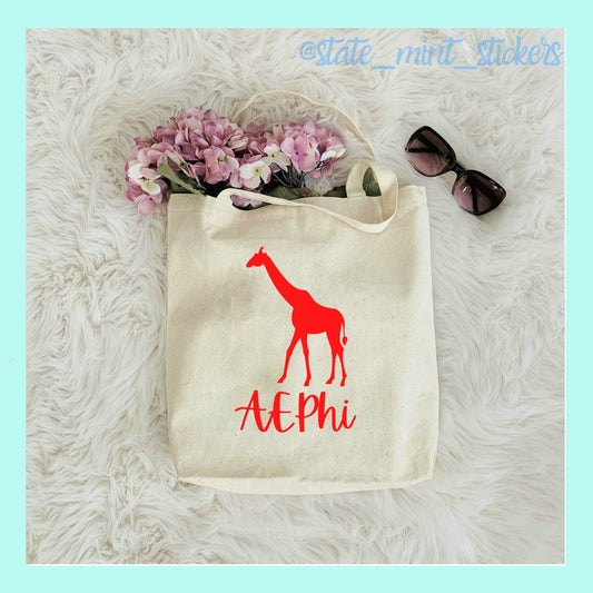 Alpha Epsilon Phi AEPhi Sorority Canvas Beach Bag / Tote Bag / Bid Day Bag