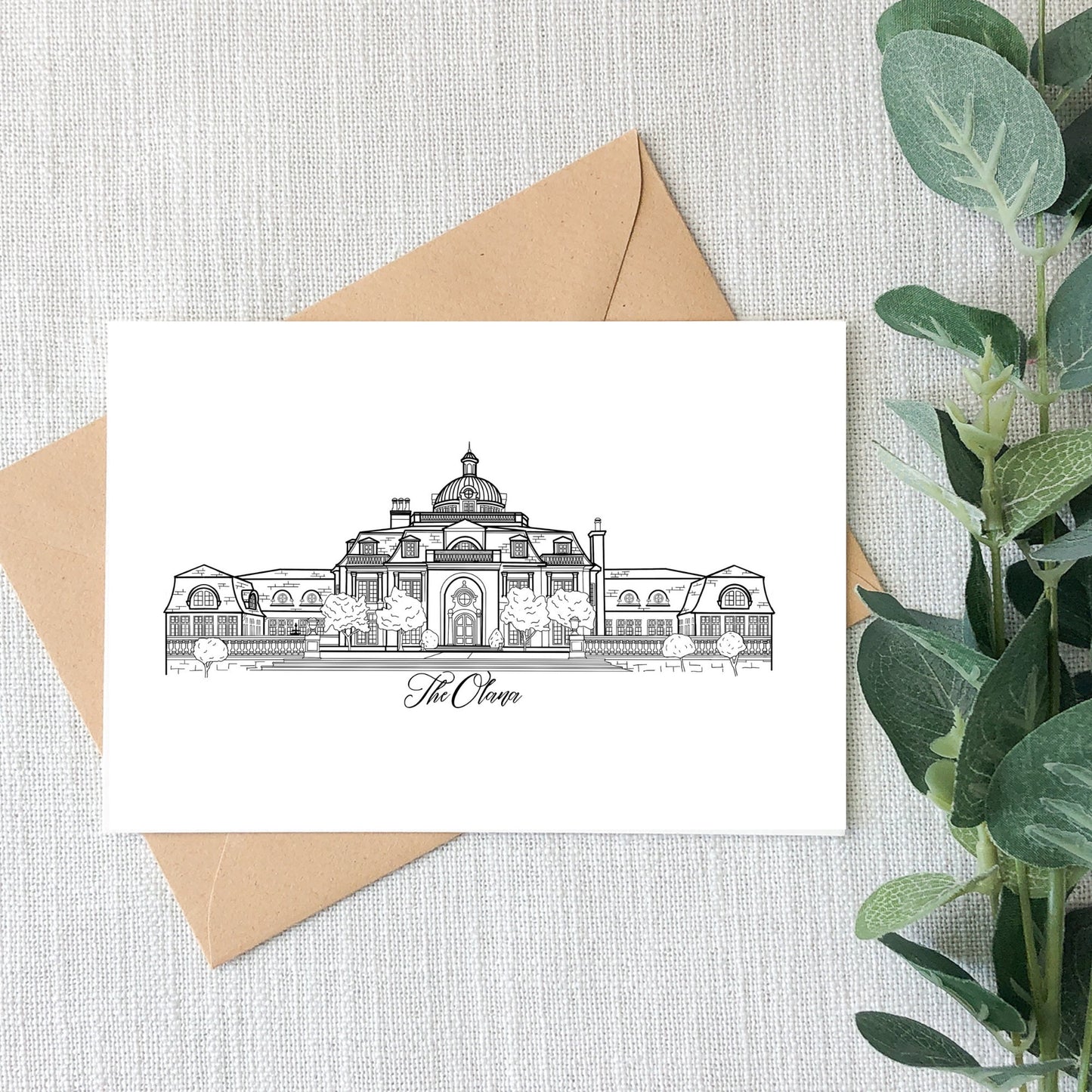 Wedding Venue Black-and-White Line Drawing - For Invitation, Vellum Insert, Envelope, Wall Art, Wedding Gift, Anniversary Gift, Art Print