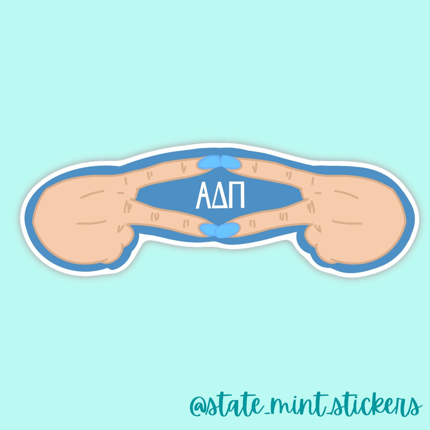 Alpha Delta Pi ADPi Blue Hand Sign Sorority Sticker | 4" Wide |  big little reveal, bid day basket, for laptop, car, water bottle vinyl