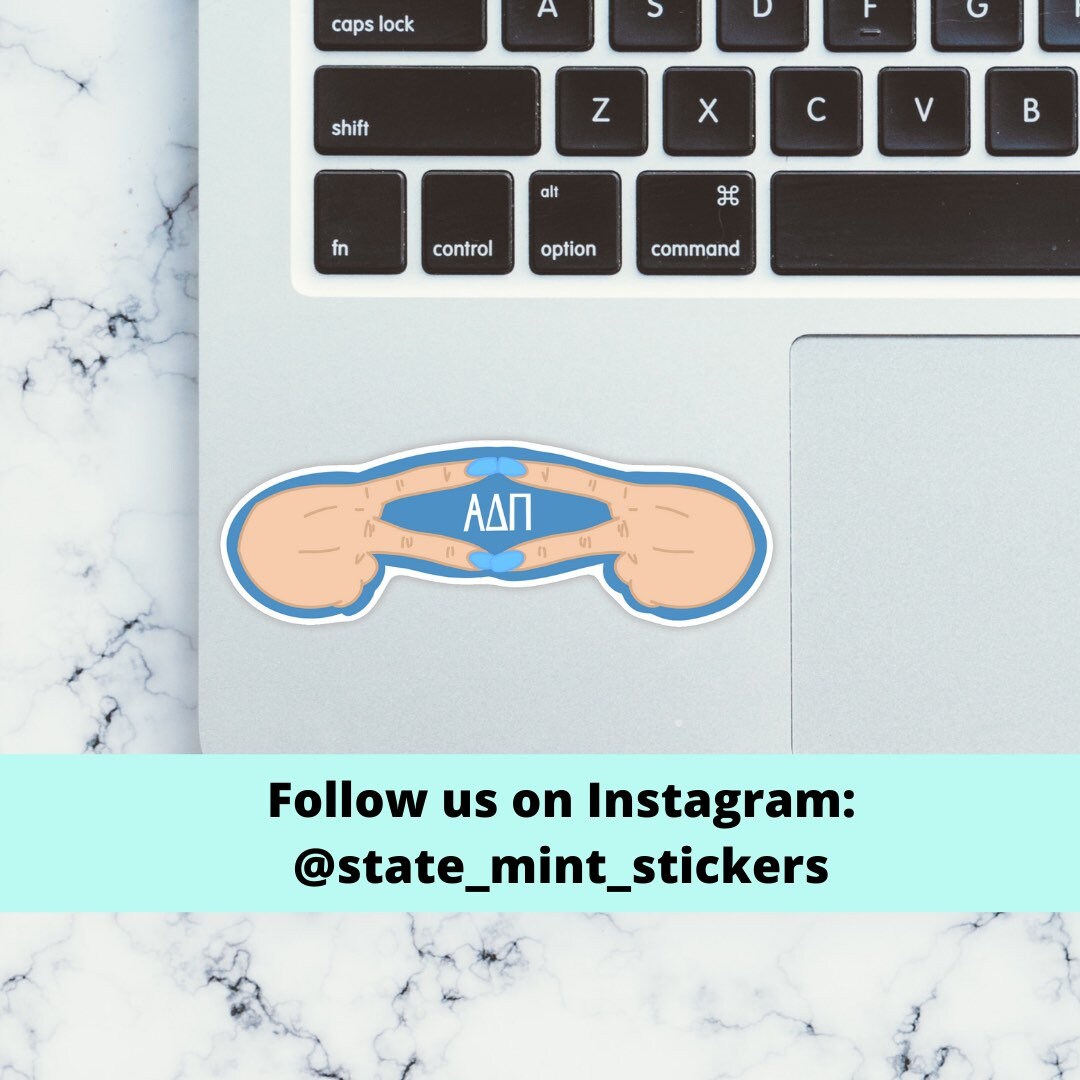 Alpha Delta Pi ADPi Blue Hand Sign Sorority Sticker | 4" Wide |  big little reveal, bid day basket, for laptop, car, water bottle vinyl