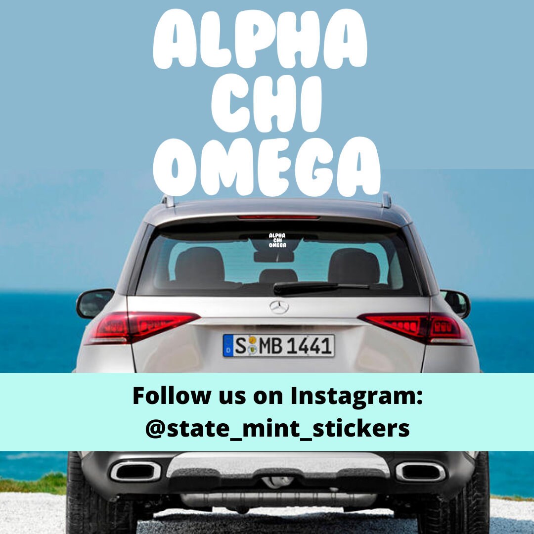 Alpha Chi Omega Sorority Vinyl Transfer Decal / Sticker | Waterproof for Car, Laptop, Water Bottle, Cooler